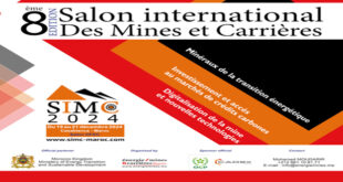 Par : AlArab-tv.com Casablanca s’apprête à accueillir, du 19 au 21 Décembre 2024, à la Foire internationale de Casablanca, le 8ème Salon international des mines et des carrières organisé par la revue « énergie/mines & carrières» sous l’Égide du Ministère de la Transition énergétique et du Développement Durable et sponsorisé par le Groupe OCP, le Groupe CADEX et la société congolaise CEEC. Cette manifestation est placée sous le thème principal «Les mines au service du développement durable des territoires et de la transition énergétique» . Le pays invité d’honneur de cette huitième édition est le Congo RDC. Cette occasion permettra aux opérateurs marocains d'avoir des opportunités de partenariats avec leurs homologues congolais.