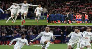 AlArab-tv.com Le Real Madrid s’est qualifié pour les quarts de finale de la Ligue des champions en écartant l’Atletico à l’issue d’un match disputé conclu aux tirs au but (4-2), mercredi au stade Metropolitano en huitième retour. L’attaquant britannique Gallagher avait ouvert le score à la 28e minute de jeu, permettant à l’Atletico de refaire son retard du match aller remporté par le Real Madrid 2-1 au Bernabéu.