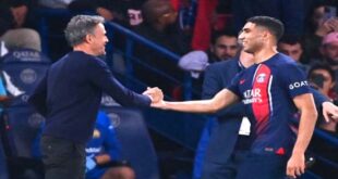 Par-alarabtv « Luis Enrique a créé une grande équipe », a affirmé mercredi le défenseur parisien Achraf Hakimi, après la qualification du Paris SG contre Arsenal pour la finale de la Ligue des champions.selon l’agence AFP